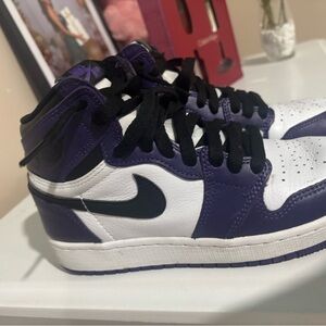 Nike Black and Purple High-Top Sneakers